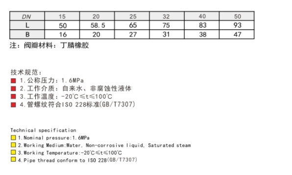 J9集团黄铜升降式止回阀链接尺寸