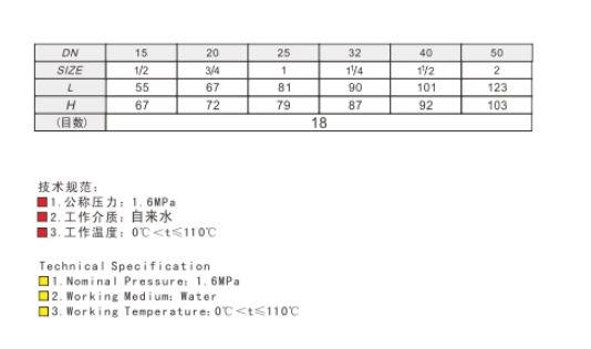 J9集团黄铜排污过滤器尺寸图