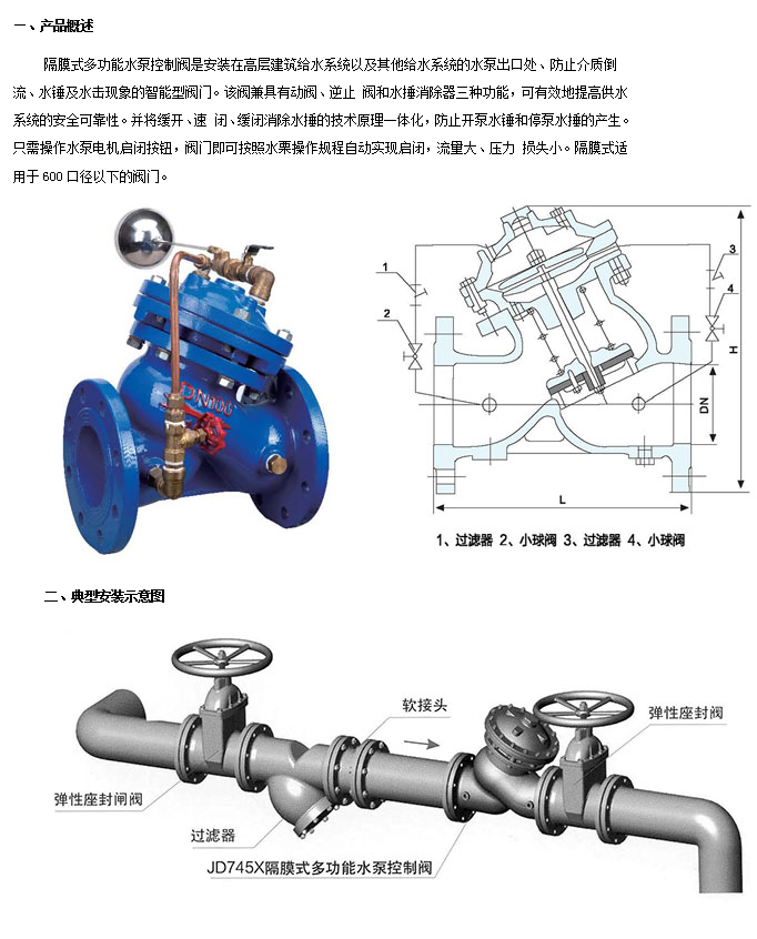J9集团隔膜式遥控浮球阀参数图