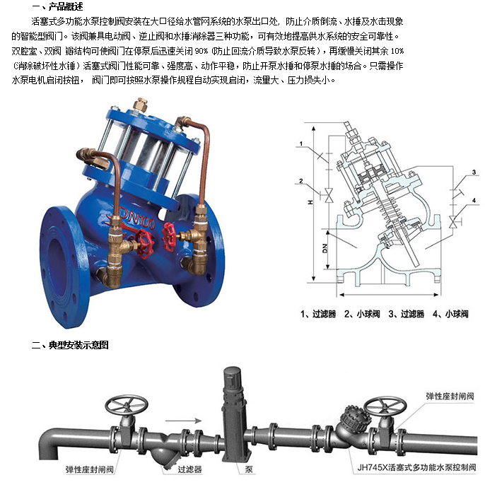 J9集团隔膜式多功能水泵控制阀参数图