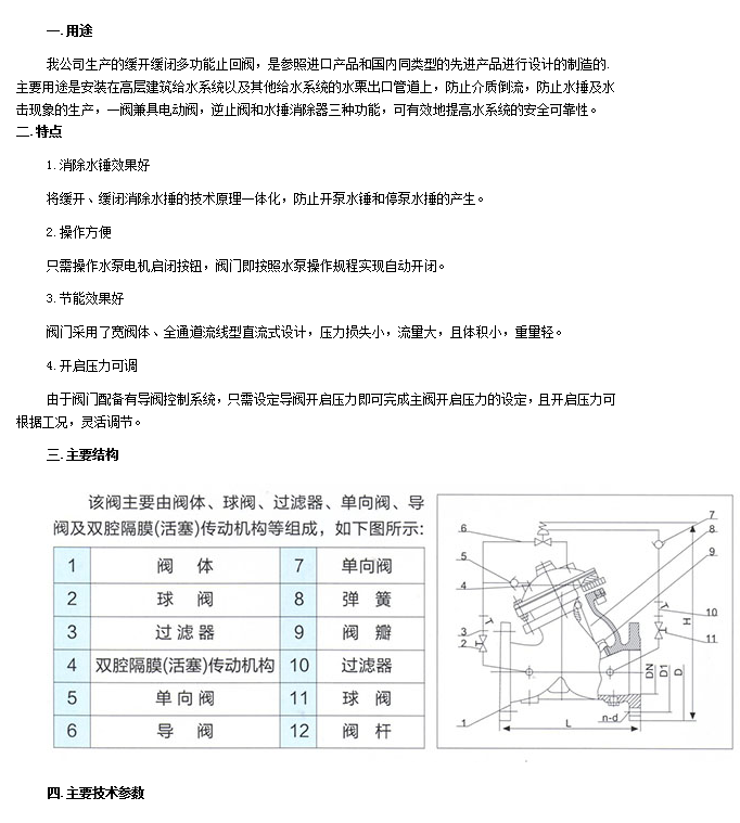 J9集团缓开快闭止回阀结构